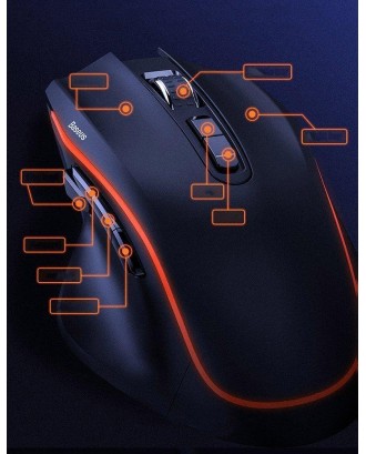 Mouse Gamer 9 Botones Programables Gamo 6400dpi Baseus