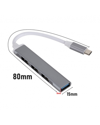 HUB USB-C a USB 4 Puertos compatible con Macbook notebook