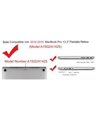 Carcasa compatible con Macbook pro retina 13 a1502 Negro